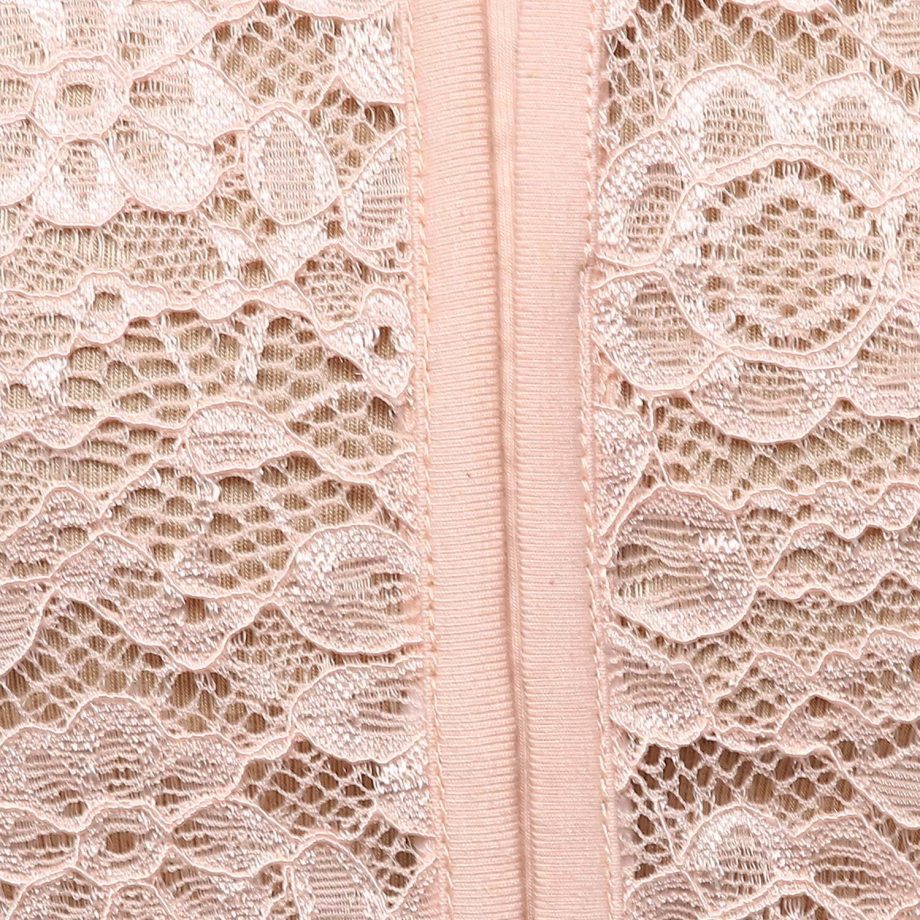Pink Lace Placket Top