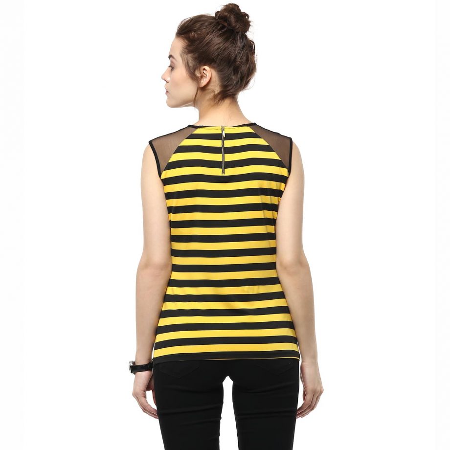 Buy Affordable Front Mesh With Stripe Play Yellow Top
