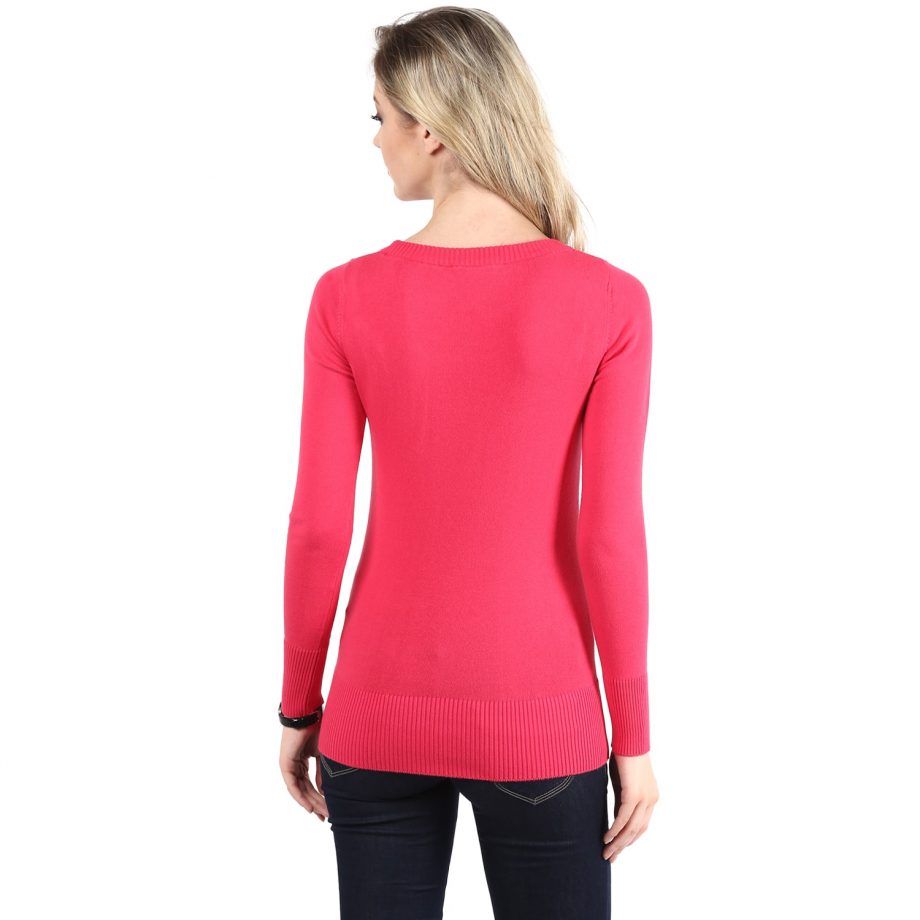 Buy Scoop Neck Pink Sweater at Best Price