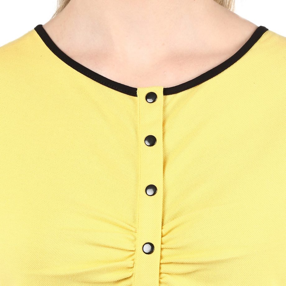 Shop Pique Fashion Yellow Color Top